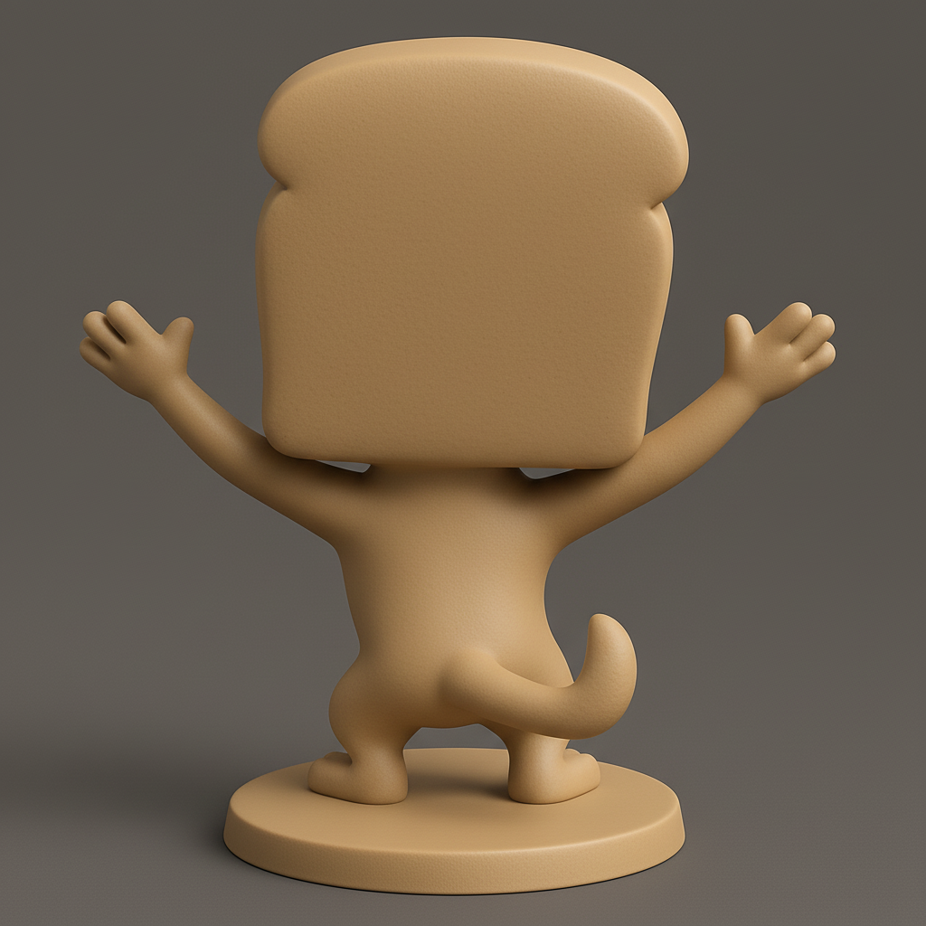 silhouette 3d printer maker-3d portrait printing_Adorable Toast Dog Figurine: Unique Home Decor!