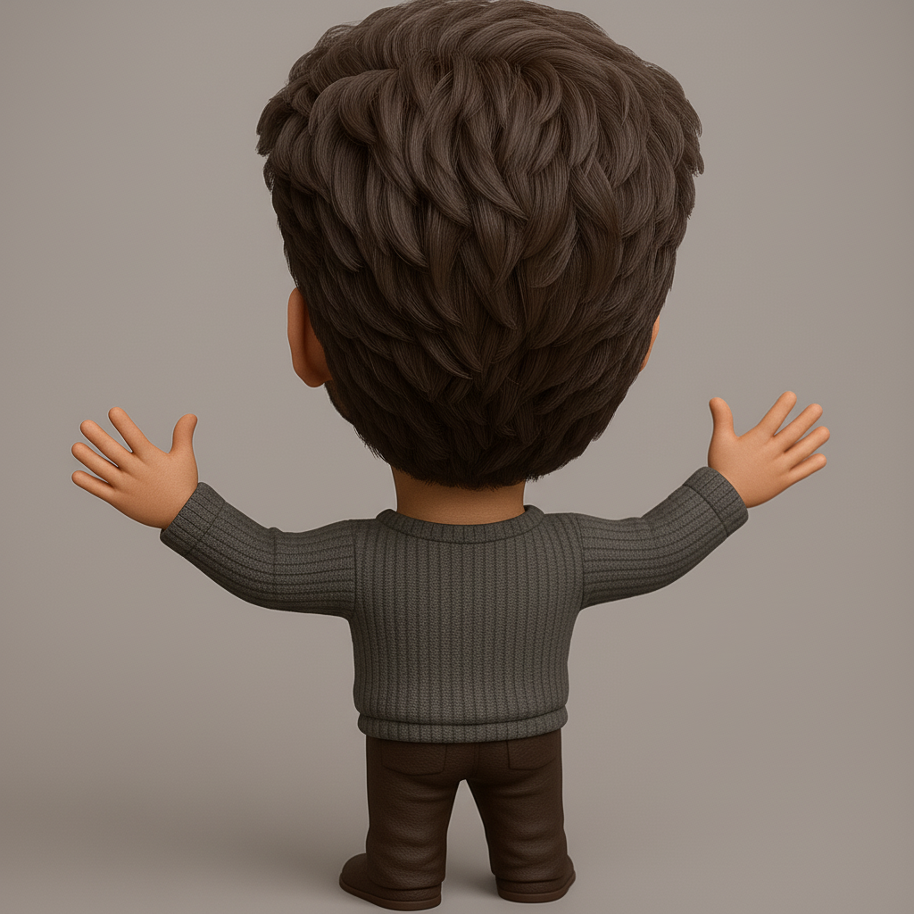 face anatomy 3d model-create 3d face model from photo_Cheerful Cartoon Figure with Outstretched Arms