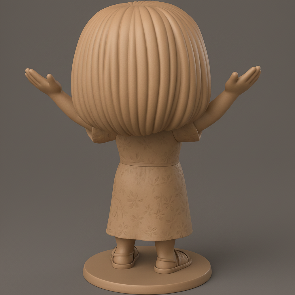 face anatomy 3d model-create 3d face model from photo_Sweet Smiling Girl Statue: Spread Happiness with 3D Print