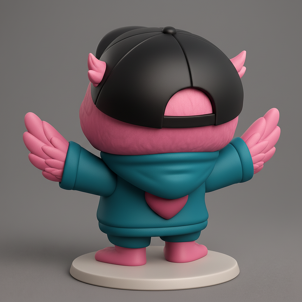 face to 3d model ai-3D portrait printing from photo_Happy Heart Flamingo Character Figurine