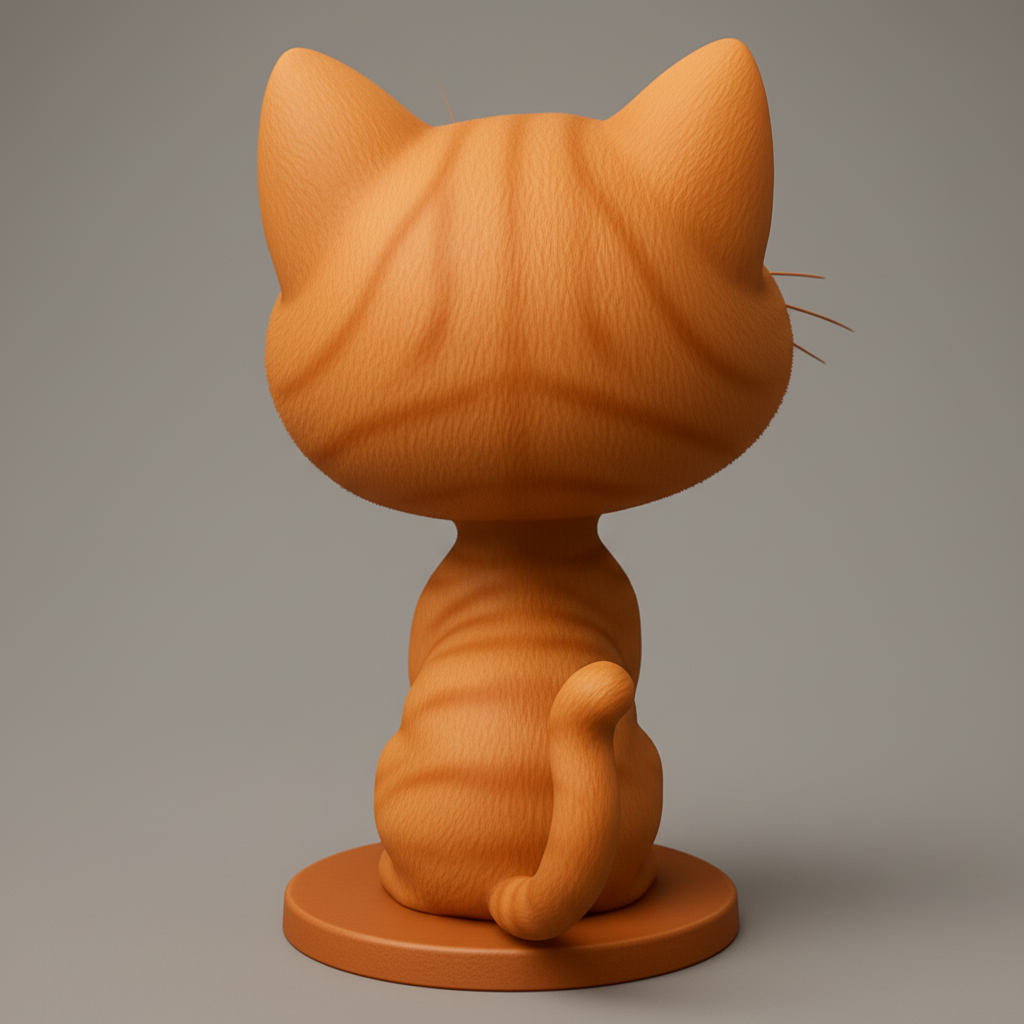 face anatomy 3d model-create 3d face model from photo_Joyful Laughing Cat Figurine - Instant Mood Booster!