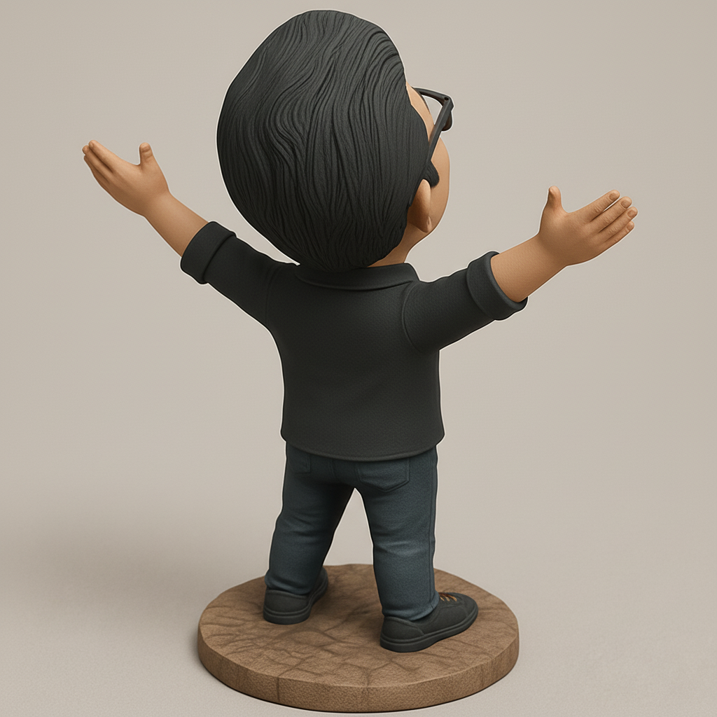 face anatomy 3d model-create 3d face model from photo_Enthusiastic Man Figurine - Arms Open for Success!