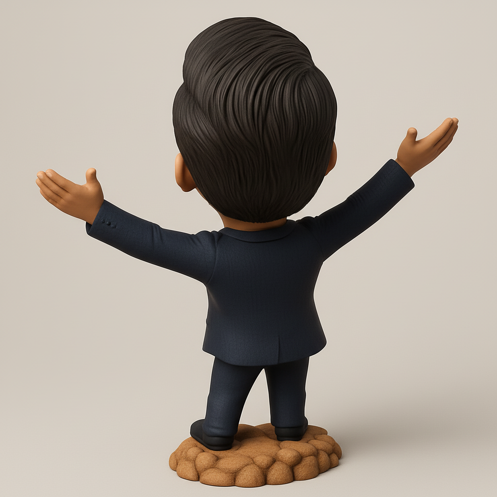 face to 3d model ai-3D portrait printing from photo_Joyful Success Bobblehead Figurine