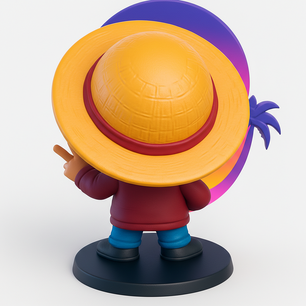 face anatomy 3d model-create 3d face model from photo_Smiling Straw Hat Hero Collectible Model