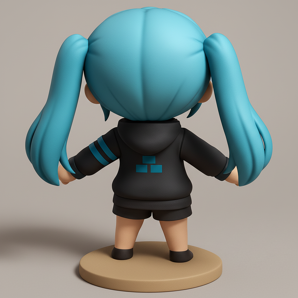 face anatomy 3d model-create 3d face model from photo_Happy Chibi Anime Girl Desk Buddy - Print & Smile!