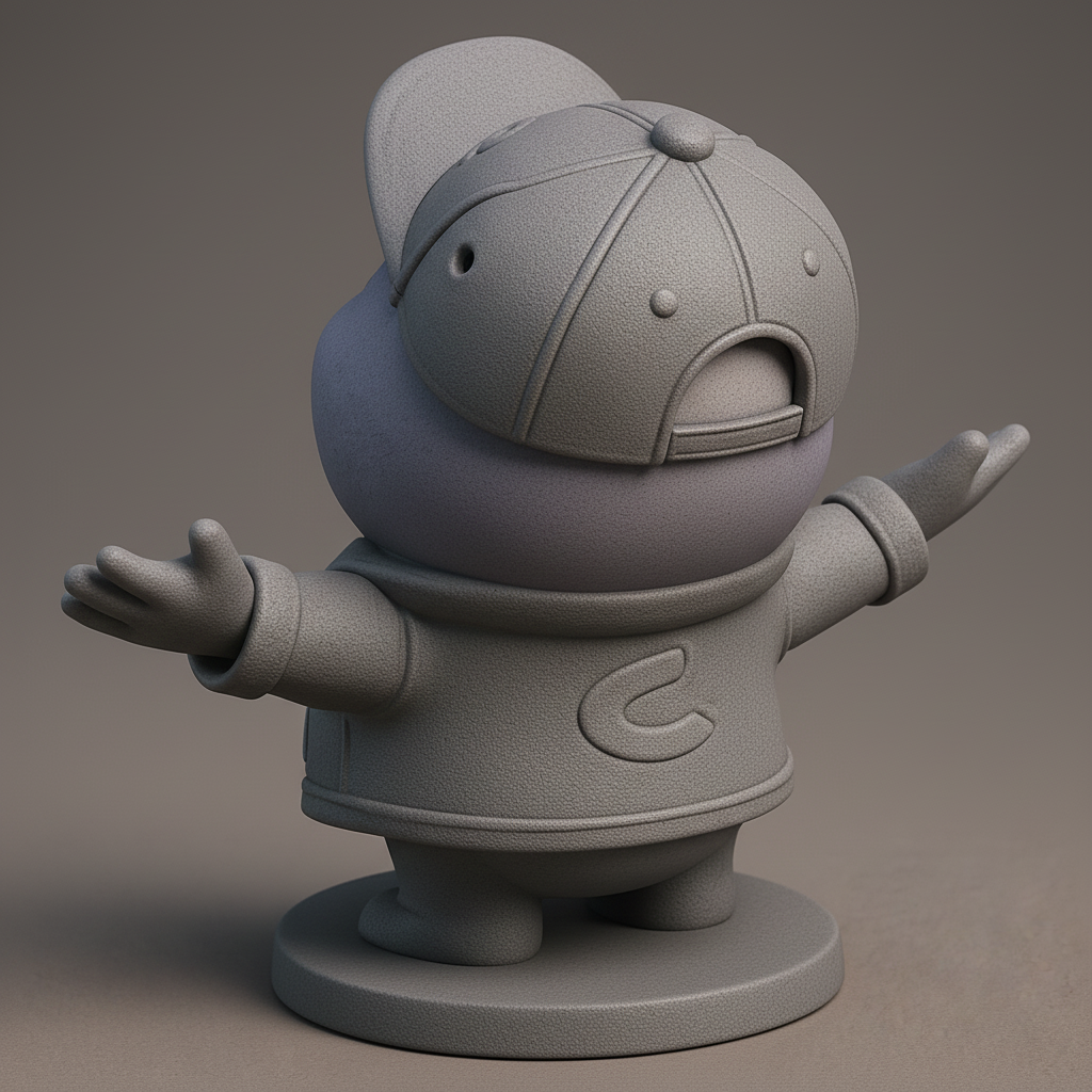 face anatomy 3d model-create 3d face model from photo_Joyful Welcoming Buddy Figurine