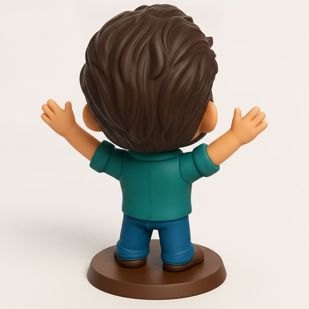 face to 3d model ai-3D portrait printing from photo_Joyful Bearded Guy Desk Buddy - Easy 3D Print