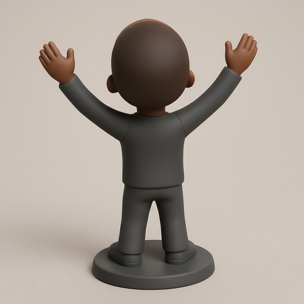 face anatomy 3d model-create 3d face model from photo_Celebrate Victory: Uplifting 3D Figurine