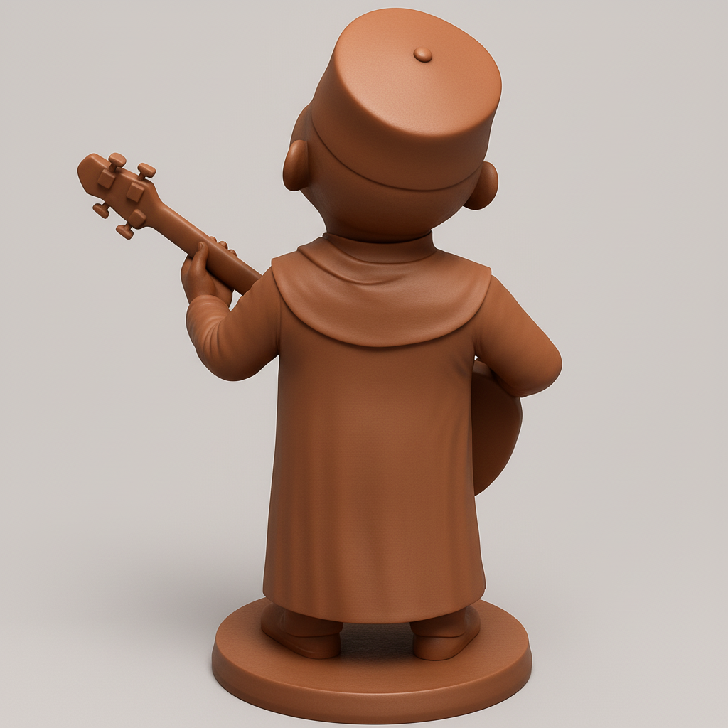 silhouette 3d printer maker-3d portrait printing_Joyful Bass Player: Sing Your Soul with Music Figurine