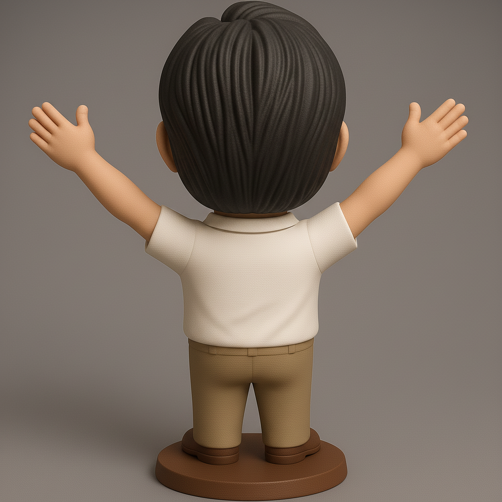 silhouette 3d printer maker-3d portrait printing_Joyful Cheerful Figurine for 3D Printing