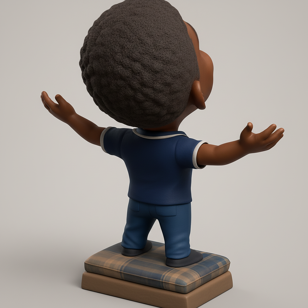 silhouette 3d printer maker-3d portrait printing_Happy Kid Bobblehead: A Symbol of Joy & Hope
