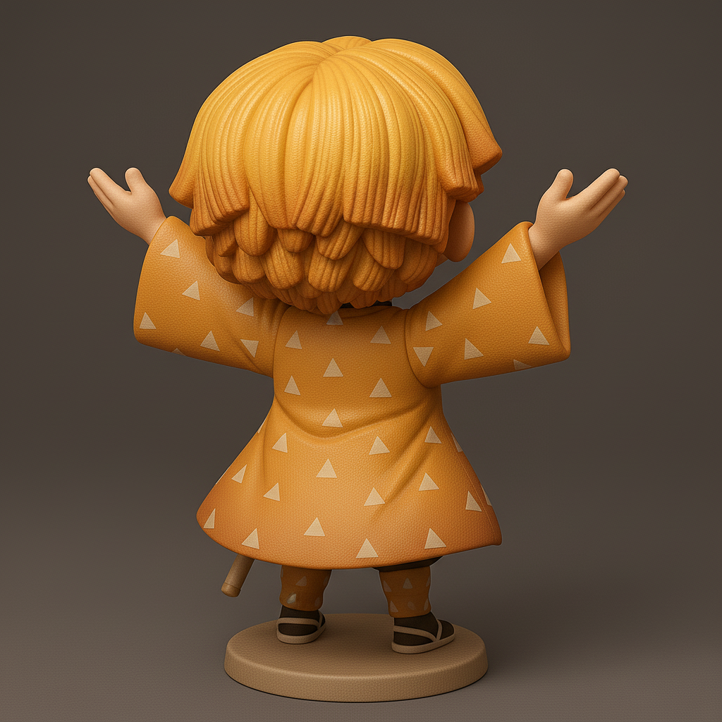 face anatomy 3d model-create 3d face model from photo_ Zenitsu Agatsuma