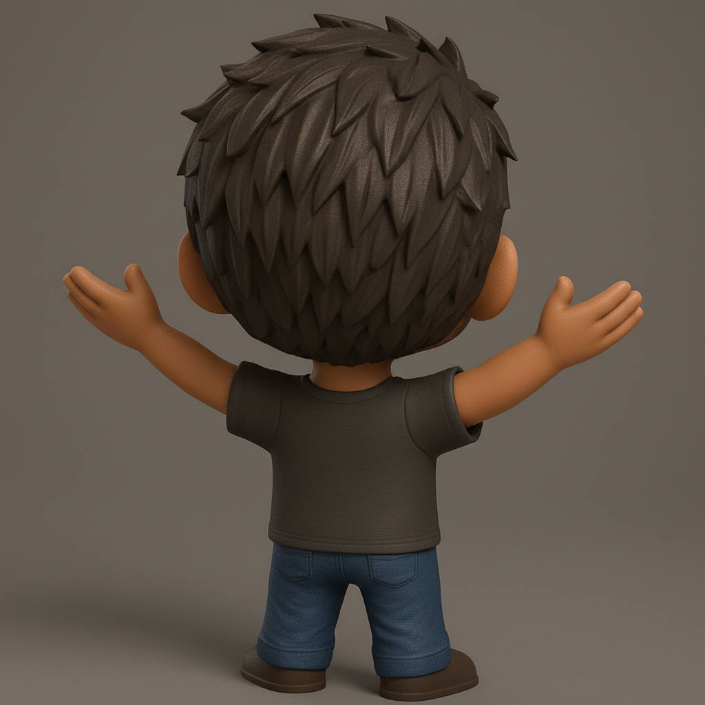 face anatomy 3d model-create 3d face model from photo_Happy Hugs Chibi Figurine - Bring Joy to Your Desk!