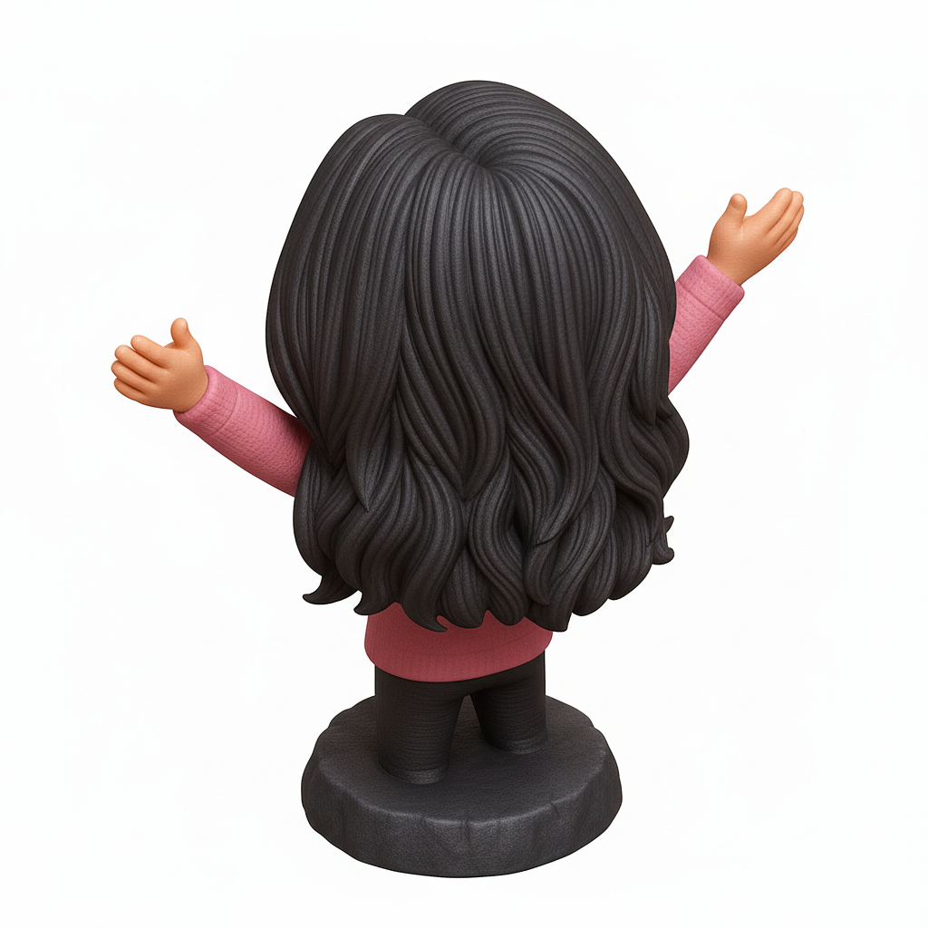 face anatomy 3d model-create 3d face model from photo_Joyful Figurine with Open Arms