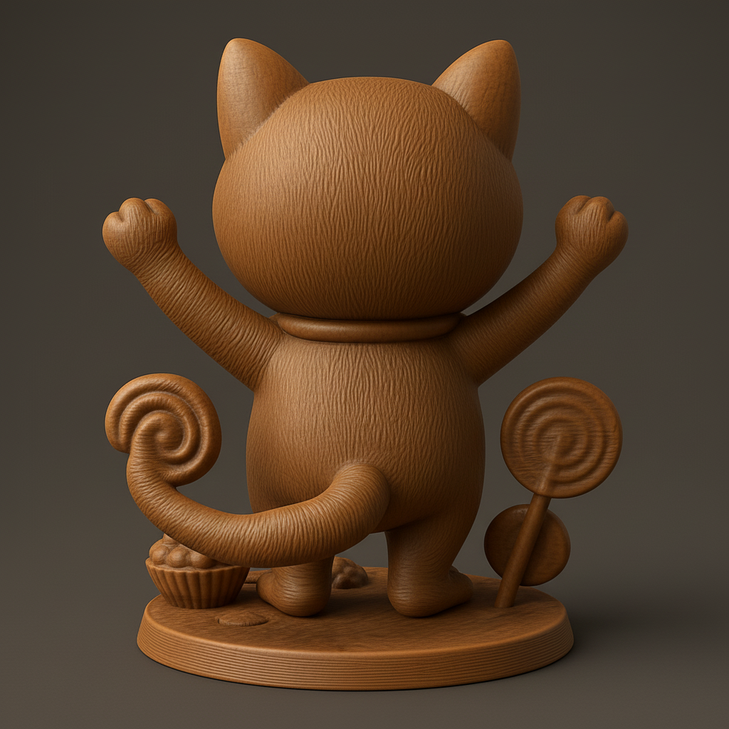 face anatomy 3d model-create 3d face model from photo_Joyful Bitcoin Cat & Sweets: Your Lucky Crypto Charm