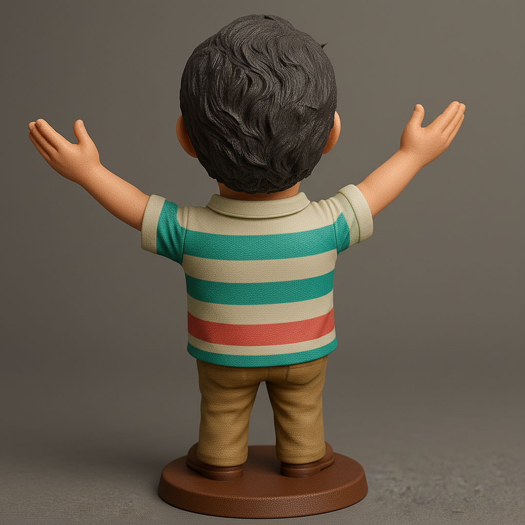 face anatomy 3d model-create 3d face model from photo_Cheerful 3D Figurine with Outstretched Arms