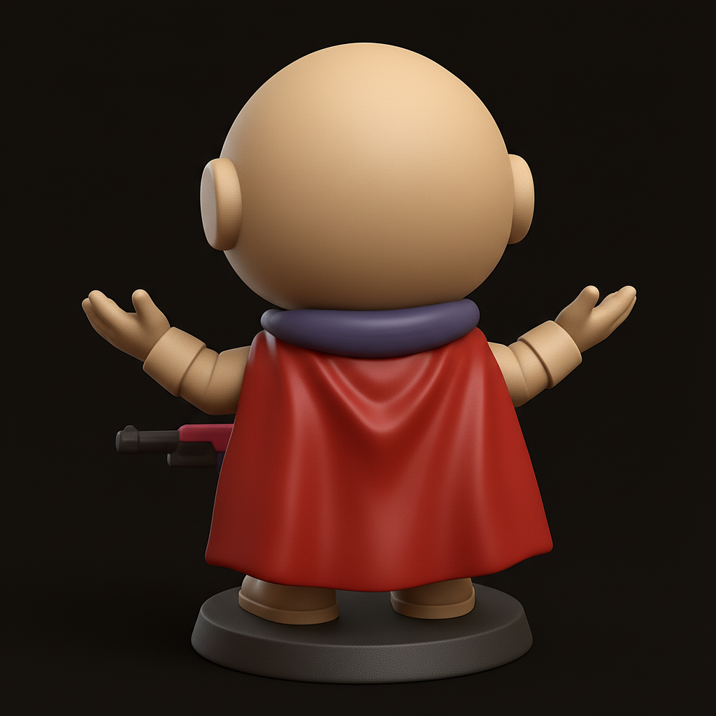 face to 3d model ai-3D portrait printing from photo_Galactic Guardian Smile: Heroic Robot Figurine