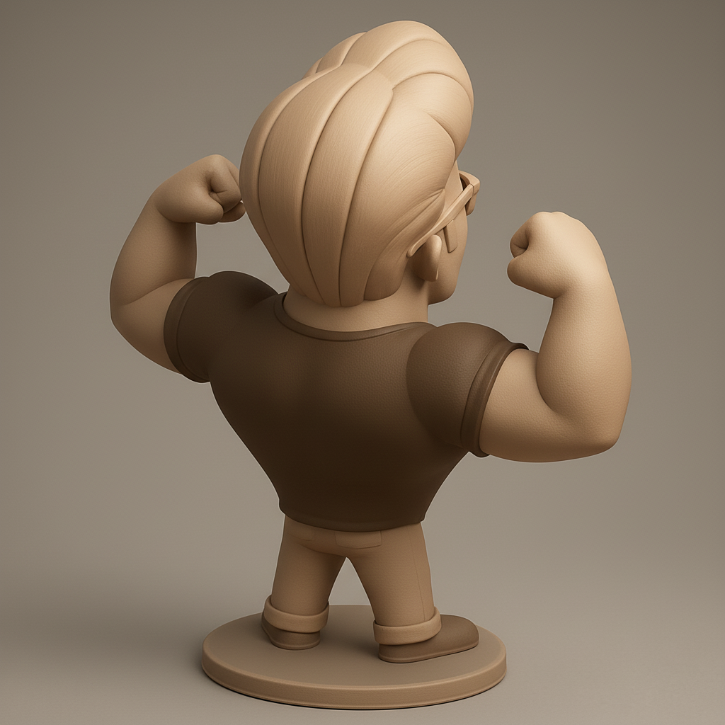 face to 3d model ai-3D portrait printing from photo_Mighty Man Flex Figurine: Show Your Strength!