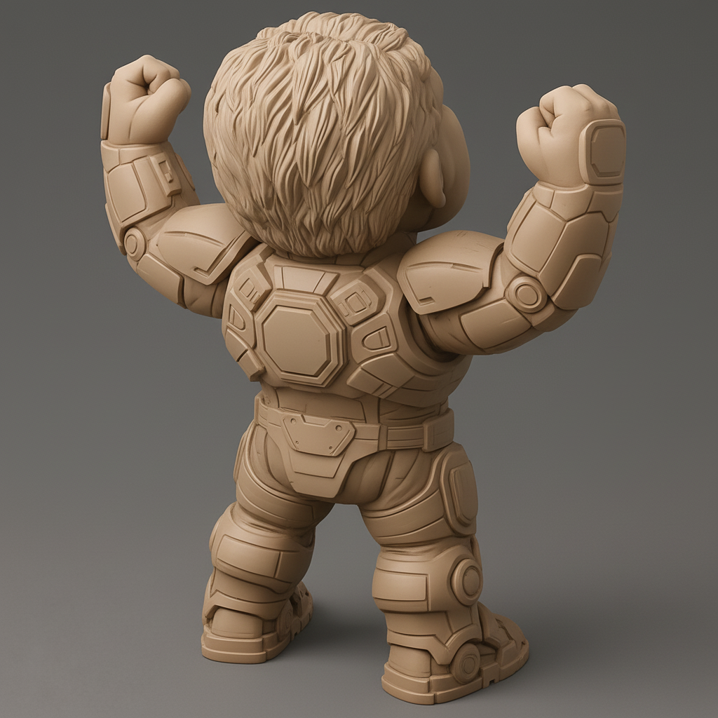 silhouette 3d printer maker-3d portrait printing_Heroic Pose 3D Figure for Printing