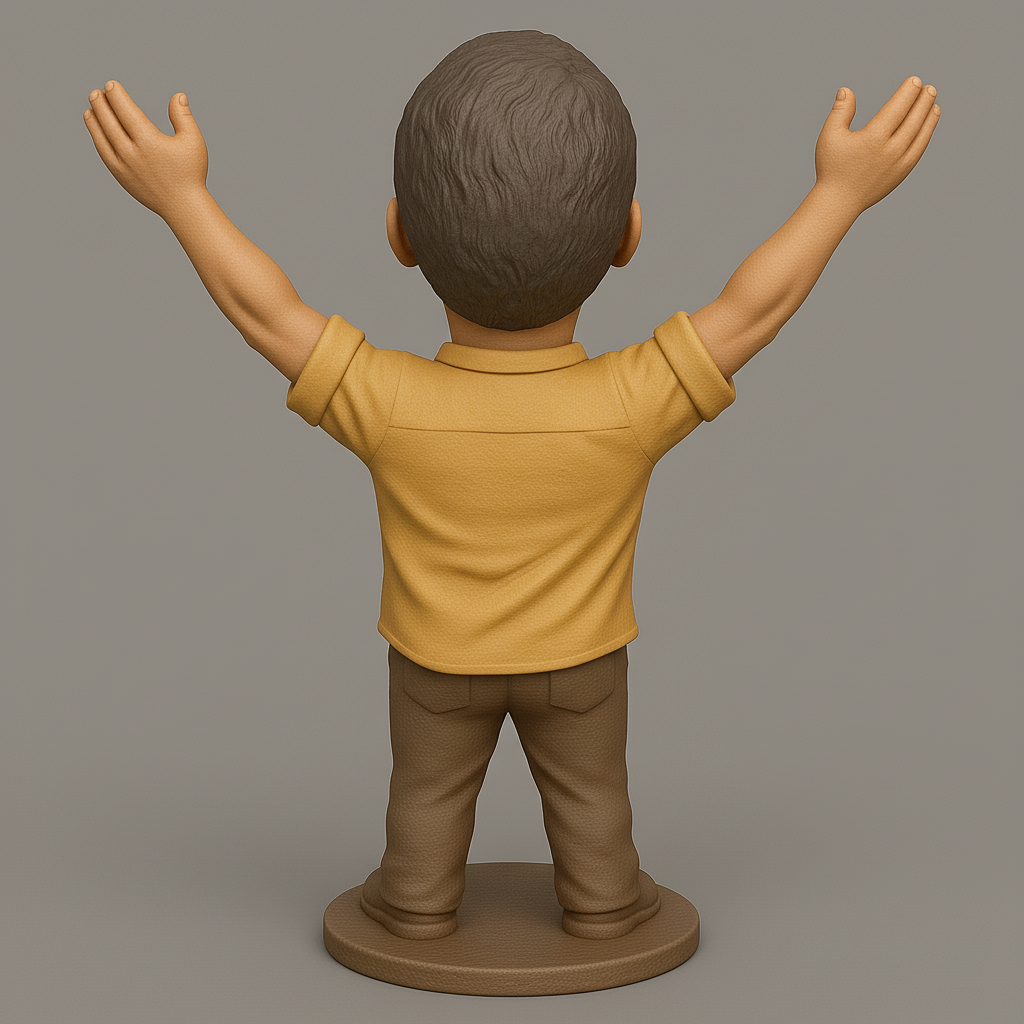 face anatomy 3d model-create 3d face model from photo_Joyful Figurine with Outstretched Arms