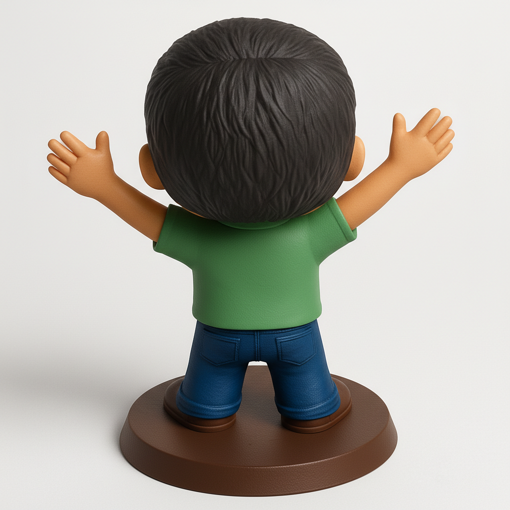 face to 3d model ai-3D portrait printing from photo_Cheerful Funko-Style Boy Figurine - Print Your Joy!
