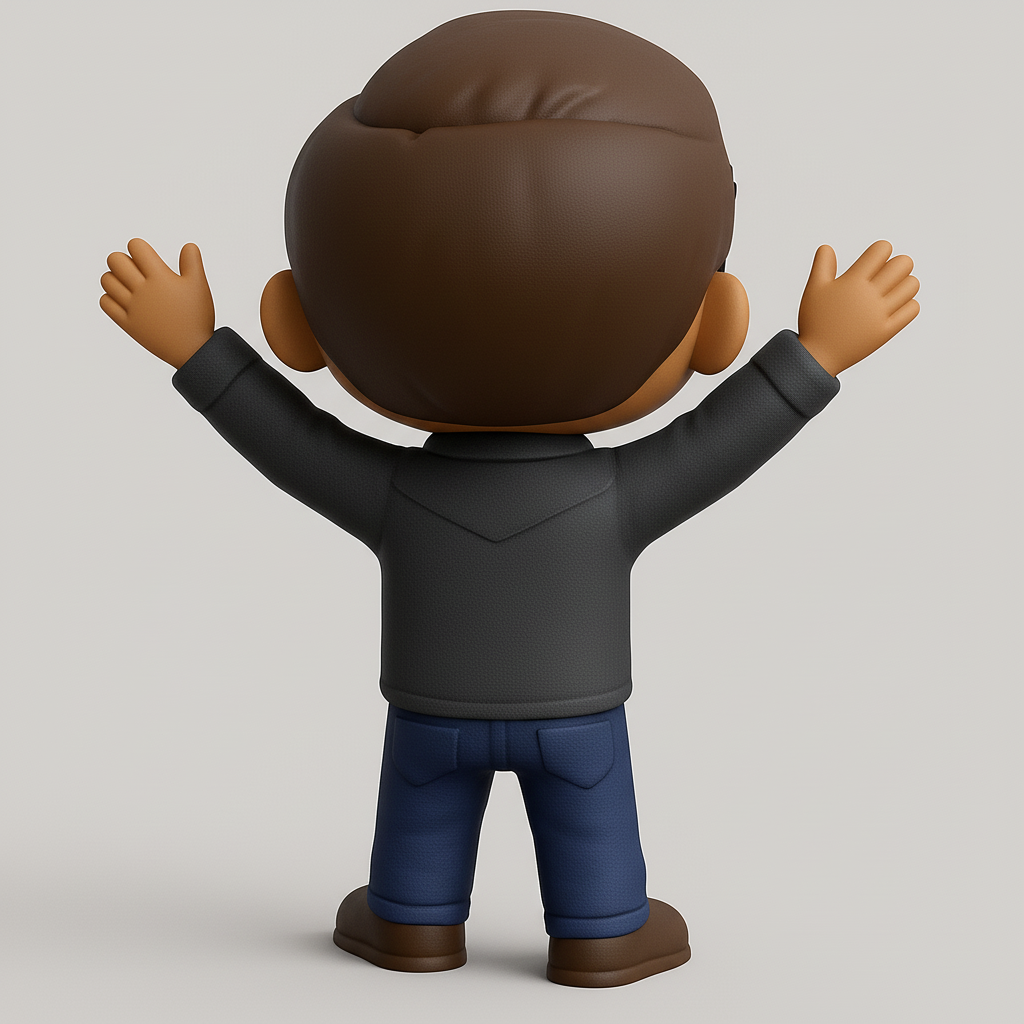 face anatomy 3d model-create 3d face model from photo_Happy Guy with Shades - Dynamic Desk Buddy Print