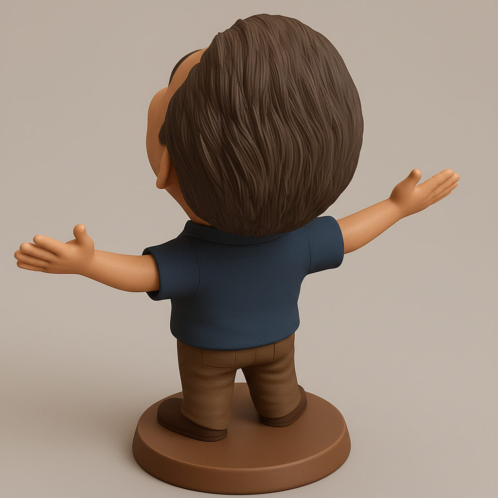 face to 3d model ai-3D portrait printing from photo_Optimistic Man Figurine: Print Joy & Good Vibes