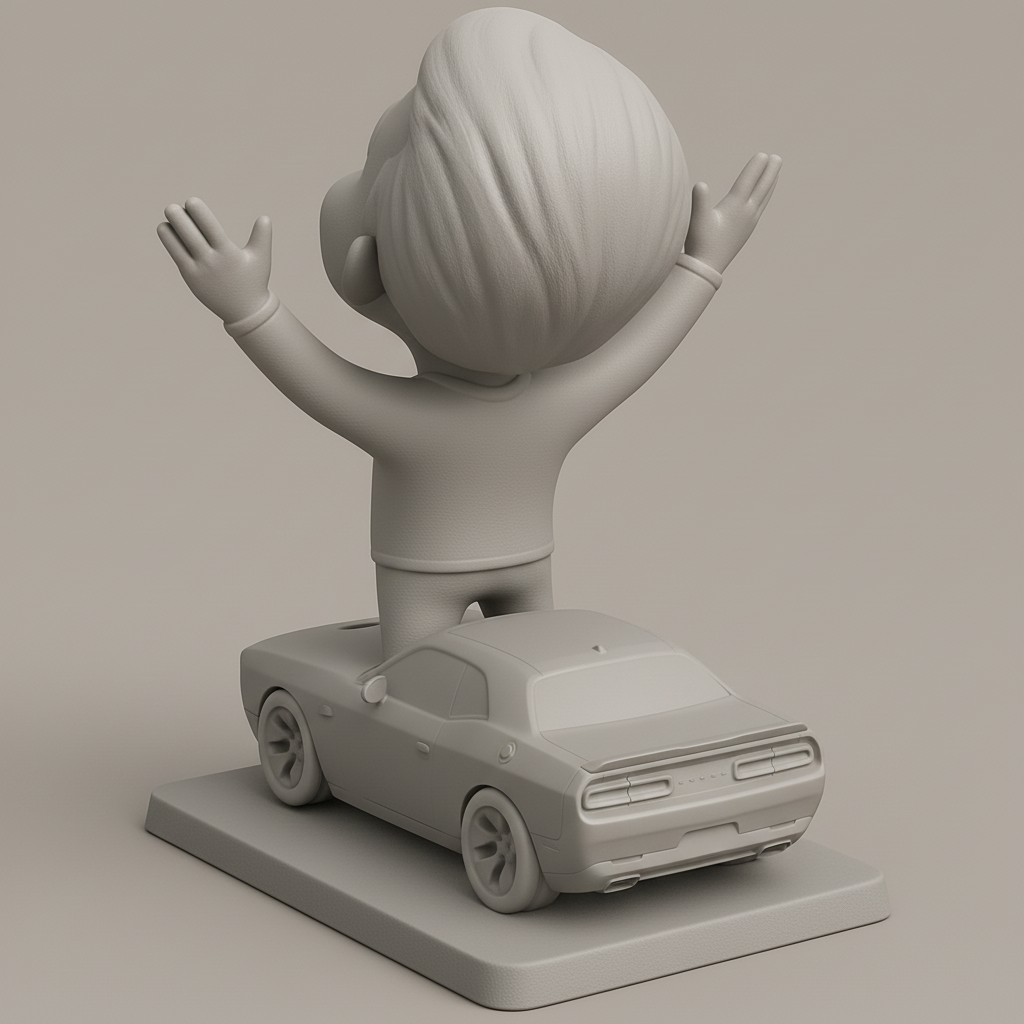 face anatomy 3d model-create 3d face model from photo_Challenger Bliss: Joyful Ride Desktop Figurine