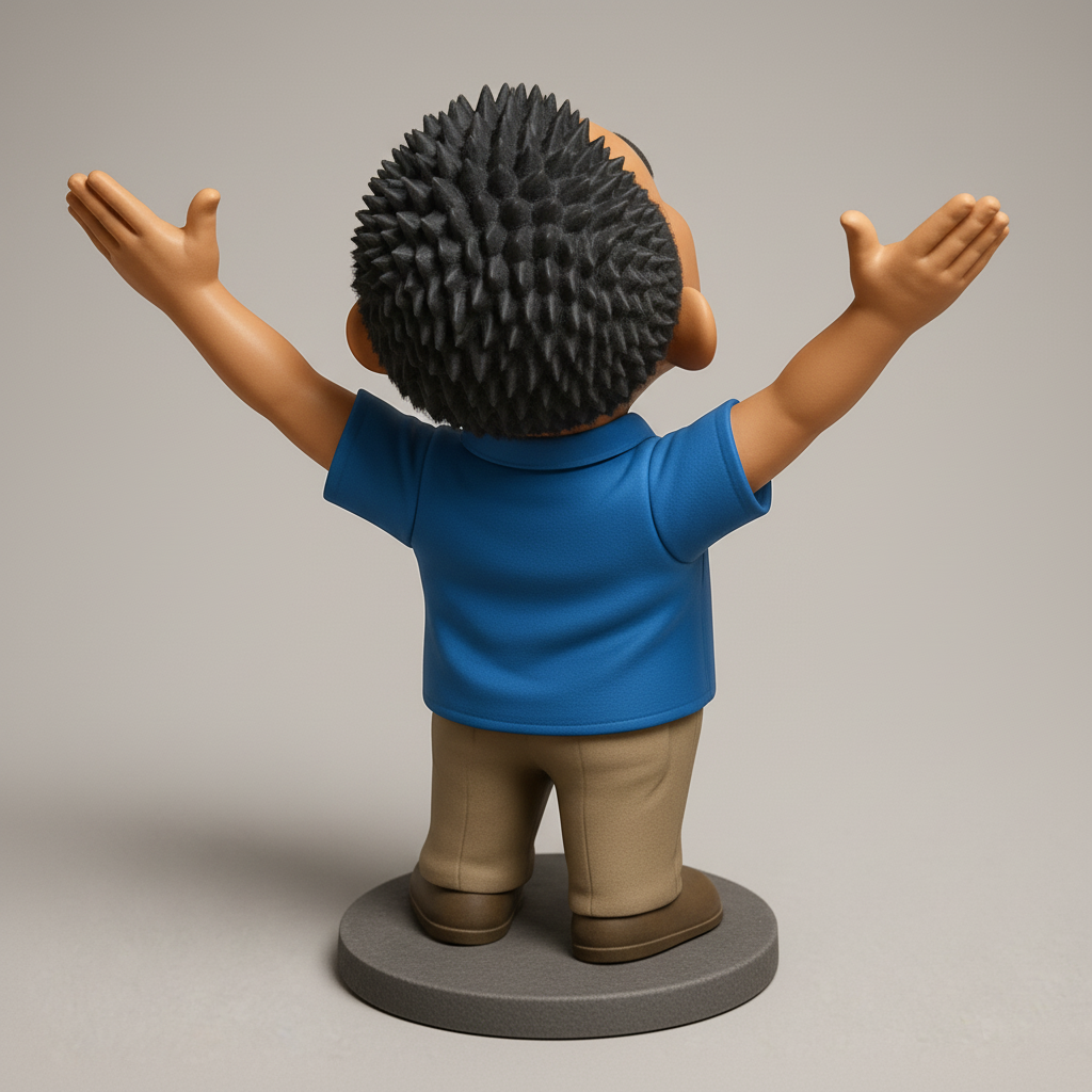 face anatomy 3d model-create 3d face model from photo_Uplifting Happy Man Desktop Figurine