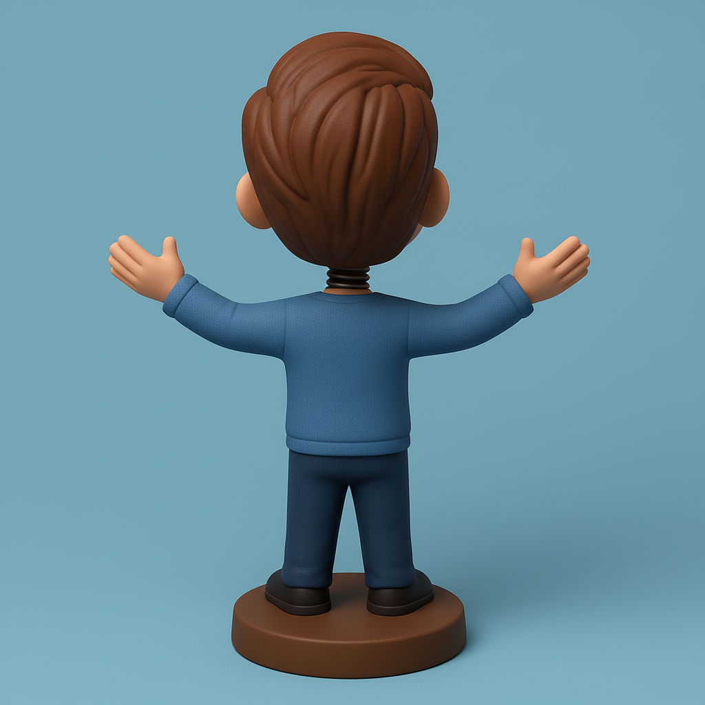 silhouette 3d printer maker-3d portrait printing_Joyful Bobblehead Pal: Print Happiness!