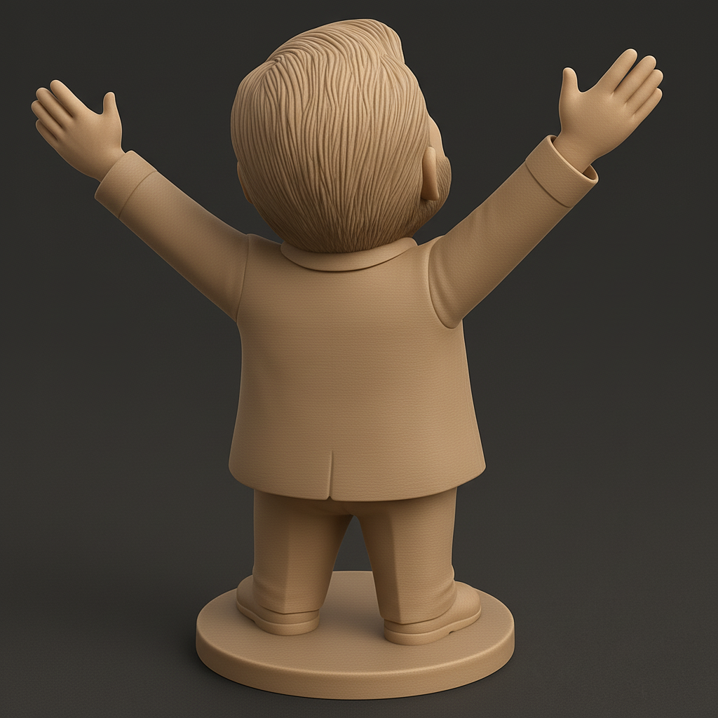 face anatomy 3d model-create 3d face model from photo_Optimistic Bobblehead Figurine: Spread Positivity!