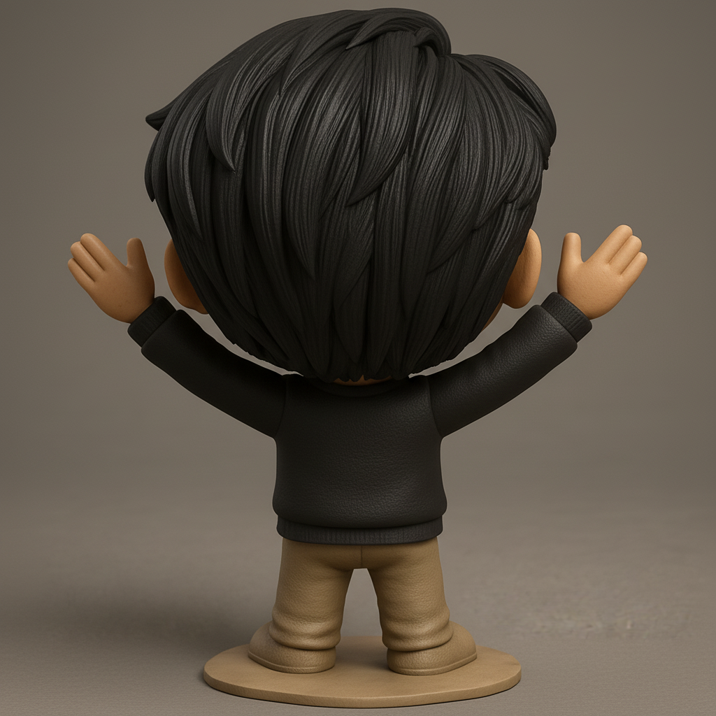 face anatomy 3d model-create 3d face model from photo_Smiling Chibi Figurine: Bring Joy to Your Desk!