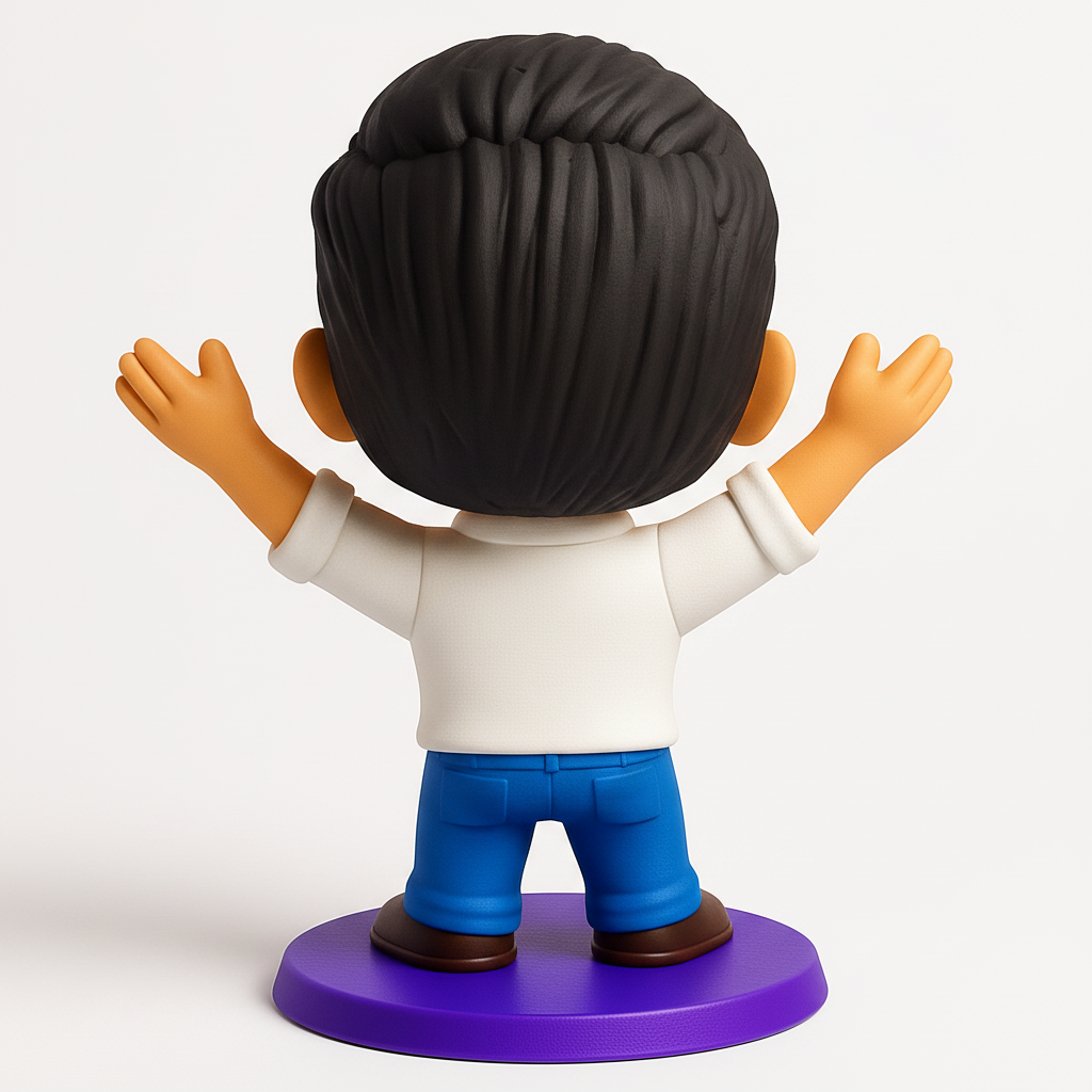 face to 3d model ai-3D portrait printing from photo_Charming Chibi Figure: Welcoming Pose