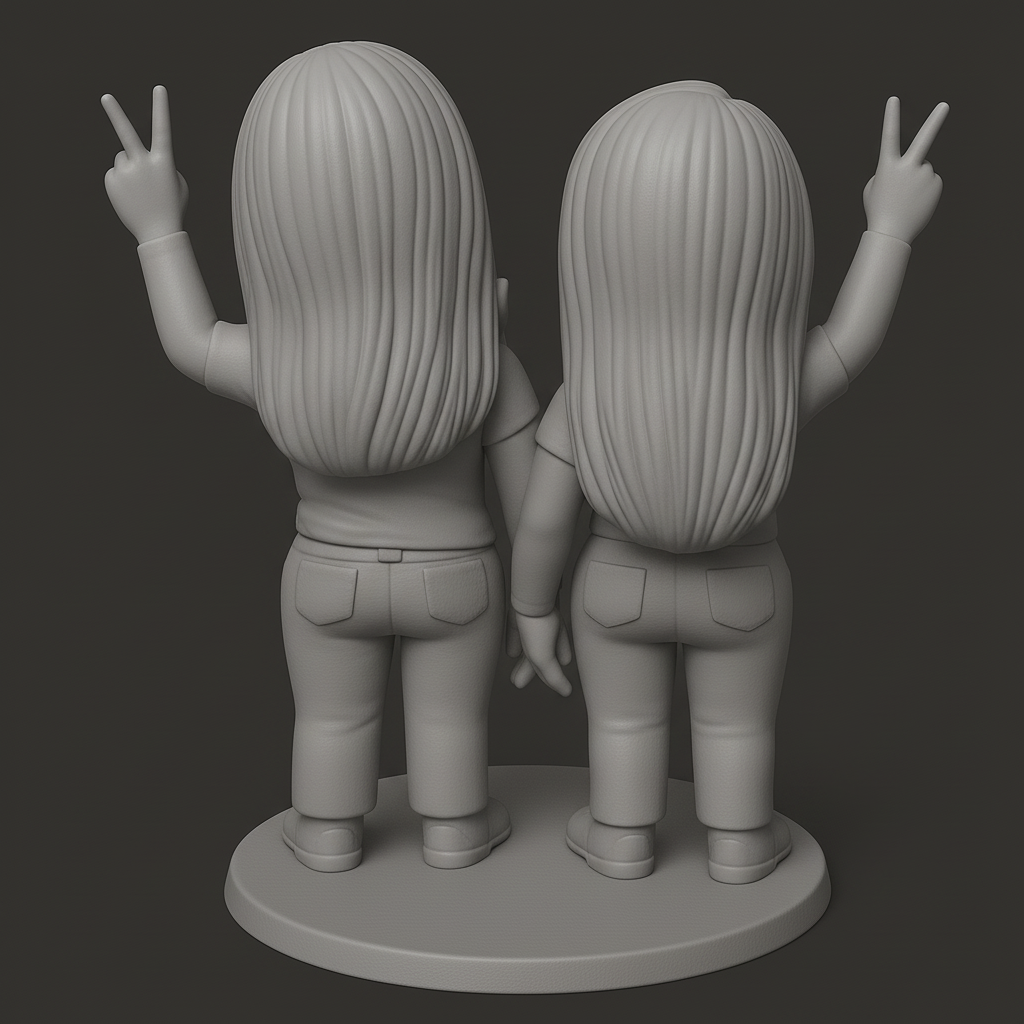 face anatomy 3d model-create 3d face model from photo_Joyful Friends Figurine for 3D Printing