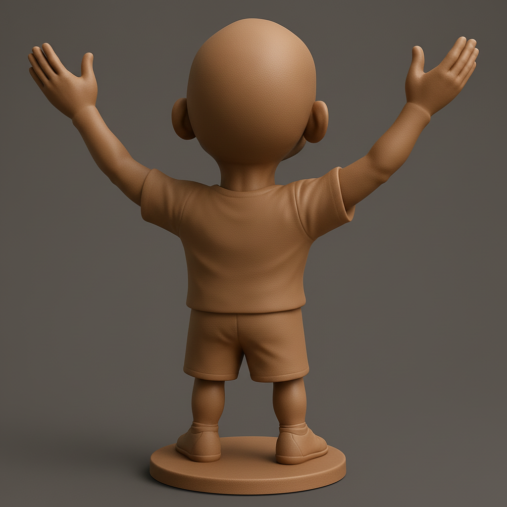 face to 3d model ai-3D portrait printing from photo_Happy Guy Figurine - Uplifting Desk Buddy