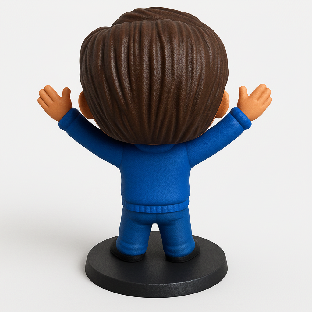 face anatomy 3d model-create 3d face model from photo_Happy Pop-Style Figurine - Cheerful Desk Companion