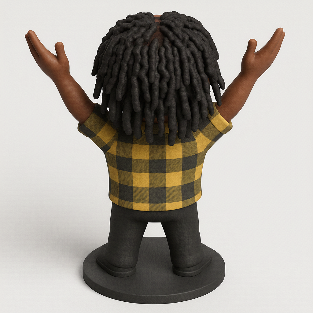 silhouette 3d printer maker-3d portrait printing_Joyful Celebratory Figure for 3D Printing