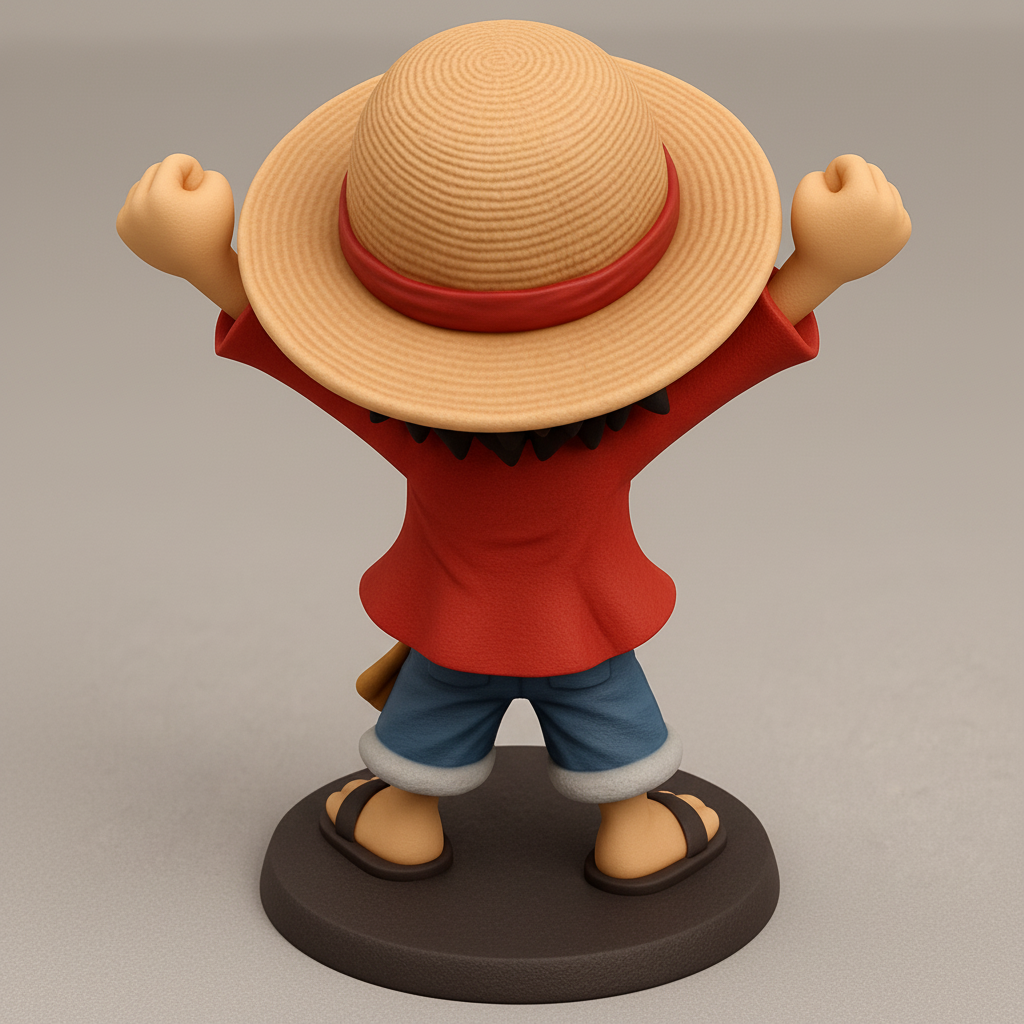 face anatomy 3d model-create 3d face model from photo_Luffy's Enthusiastic Smile - One Piece Figurine