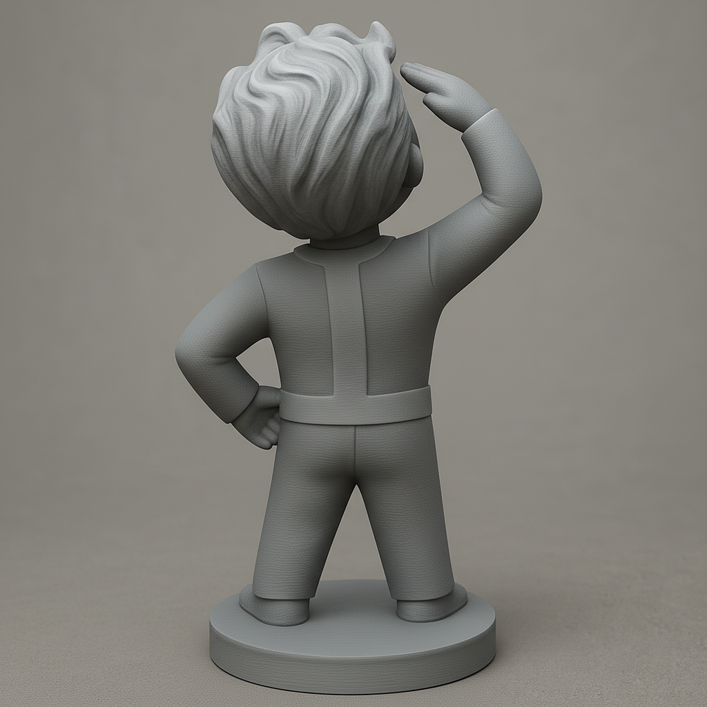 face anatomy 3d model-create 3d face model from photo_Saluting Hero Figurine for 3D Printing