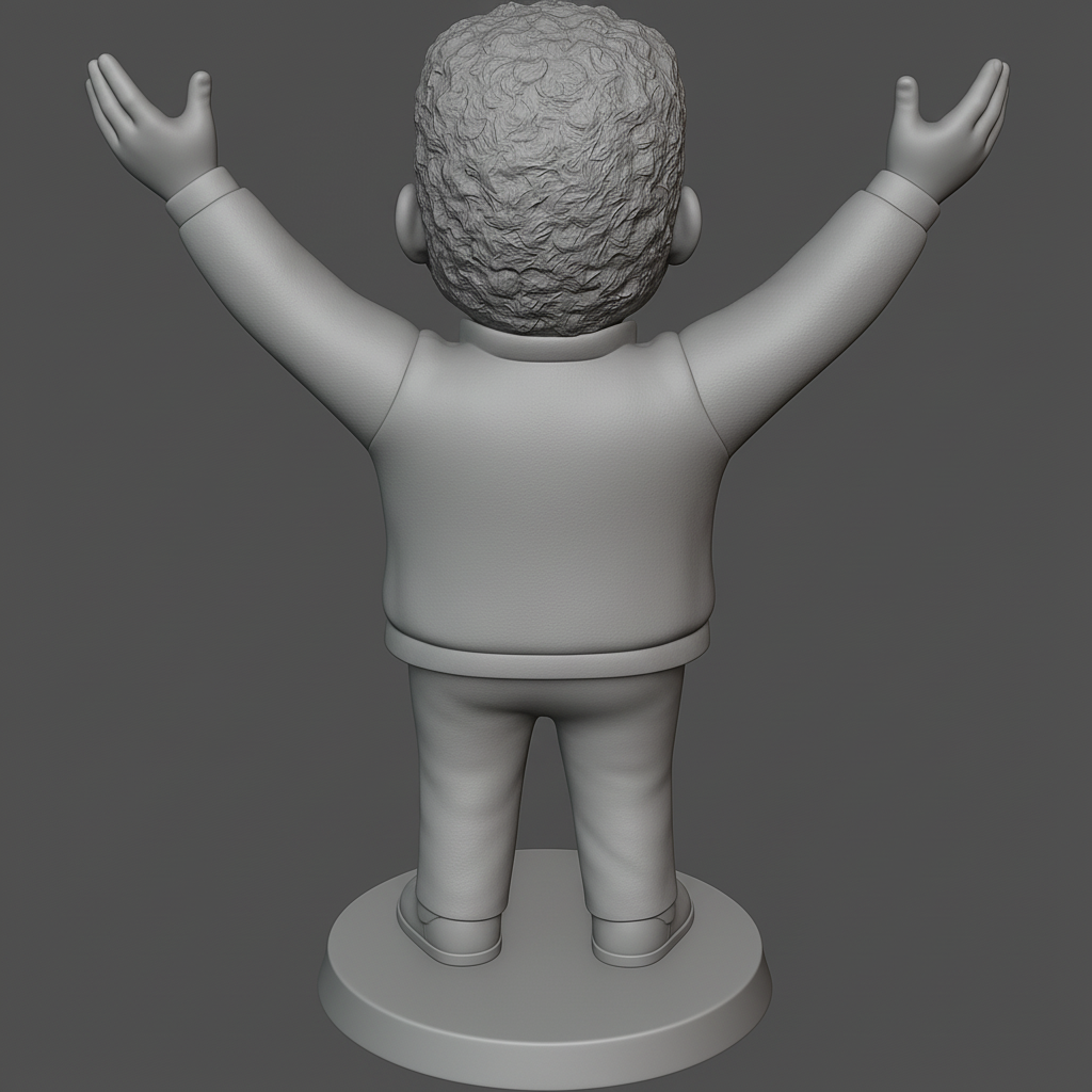 face anatomy 3d model-create 3d face model from photo_Joyful Chibi Character Statue: Embrace the Moment!