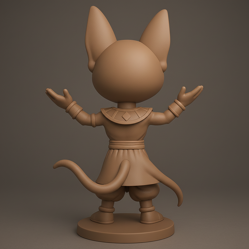 silhouette 3d printer maker-3d portrait printing_Charming Cat Character for 3D Printing