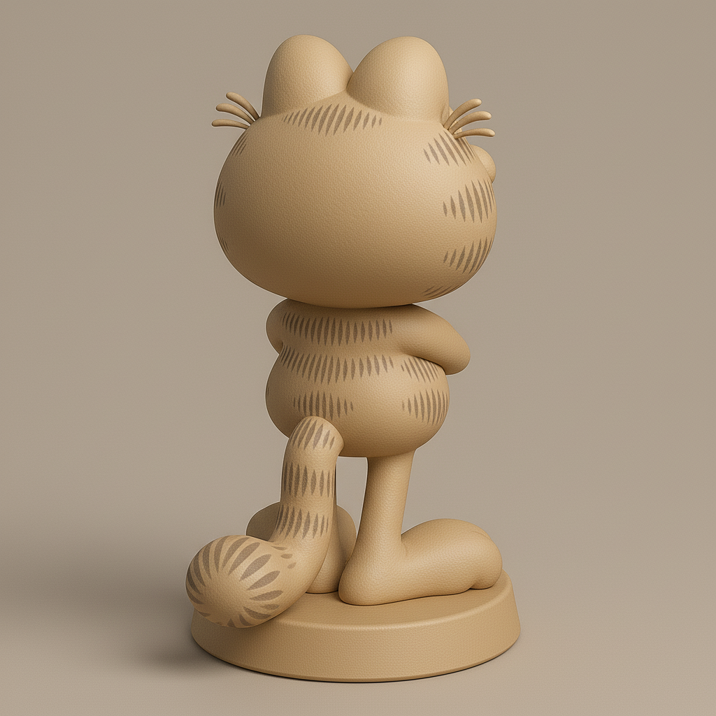 silhouette 3d printer maker-3d portrait printing_Charming Garfield Figurine for Cat Lovers