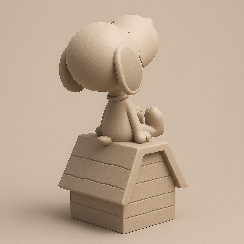 silhouette 3d printer maker-3d portrait printing_Joyful Pup on a Cozy Doghouse