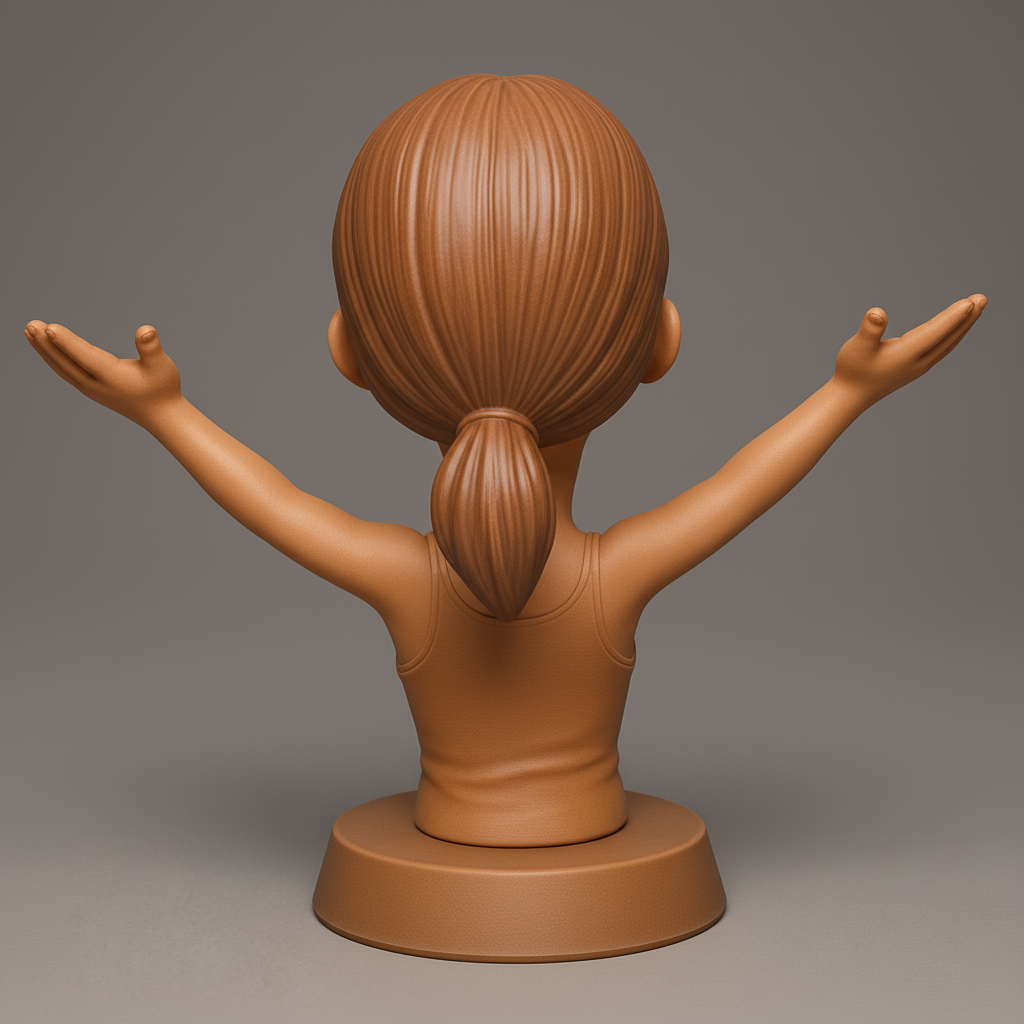 silhouette 3d printer maker-3d portrait printing_Joyful Embrace Bust: Celebrate Authentic Beauty