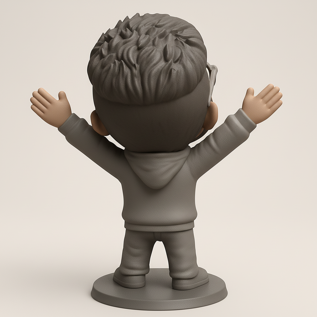 face to 3d model ai-3D portrait printing from photo_Happy Hugger Figurine: Spread Joy & Positivity