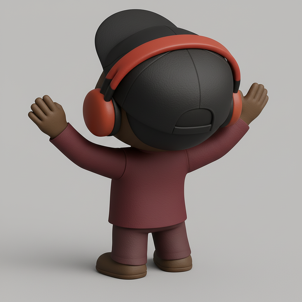 face anatomy 3d model-create 3d face model from photo_Joyful Music Lover 3D Figurine - Print Happiness!