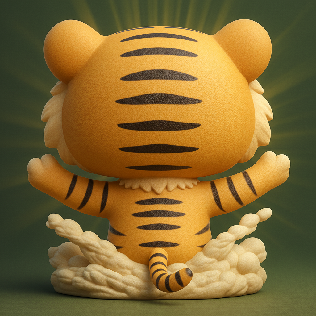 face to 3d model ai-3D portrait printing from photo_Smiling Lucky Tiger Figurine - Cute 3D Print!