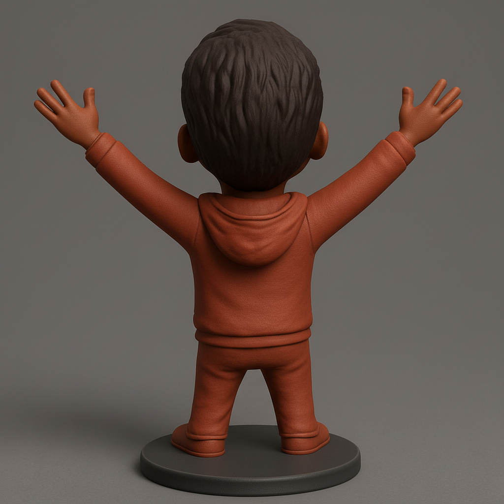 face to 3d model ai-3D portrait printing from photo_Spread Joy: Happy Boy Figurine - Perfect Desk Pal