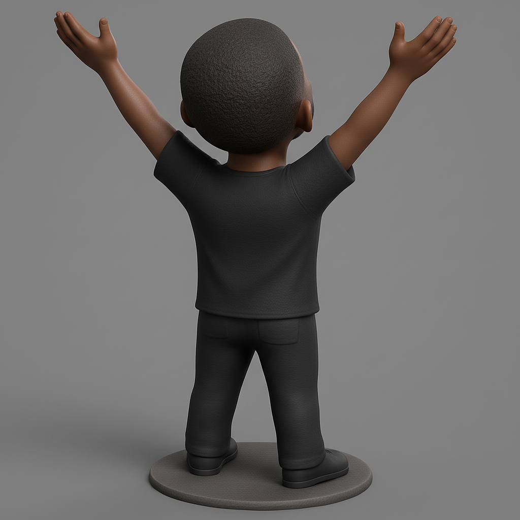 face anatomy 3d model-create 3d face model from photo_Uplifting Joyful Man Figurine