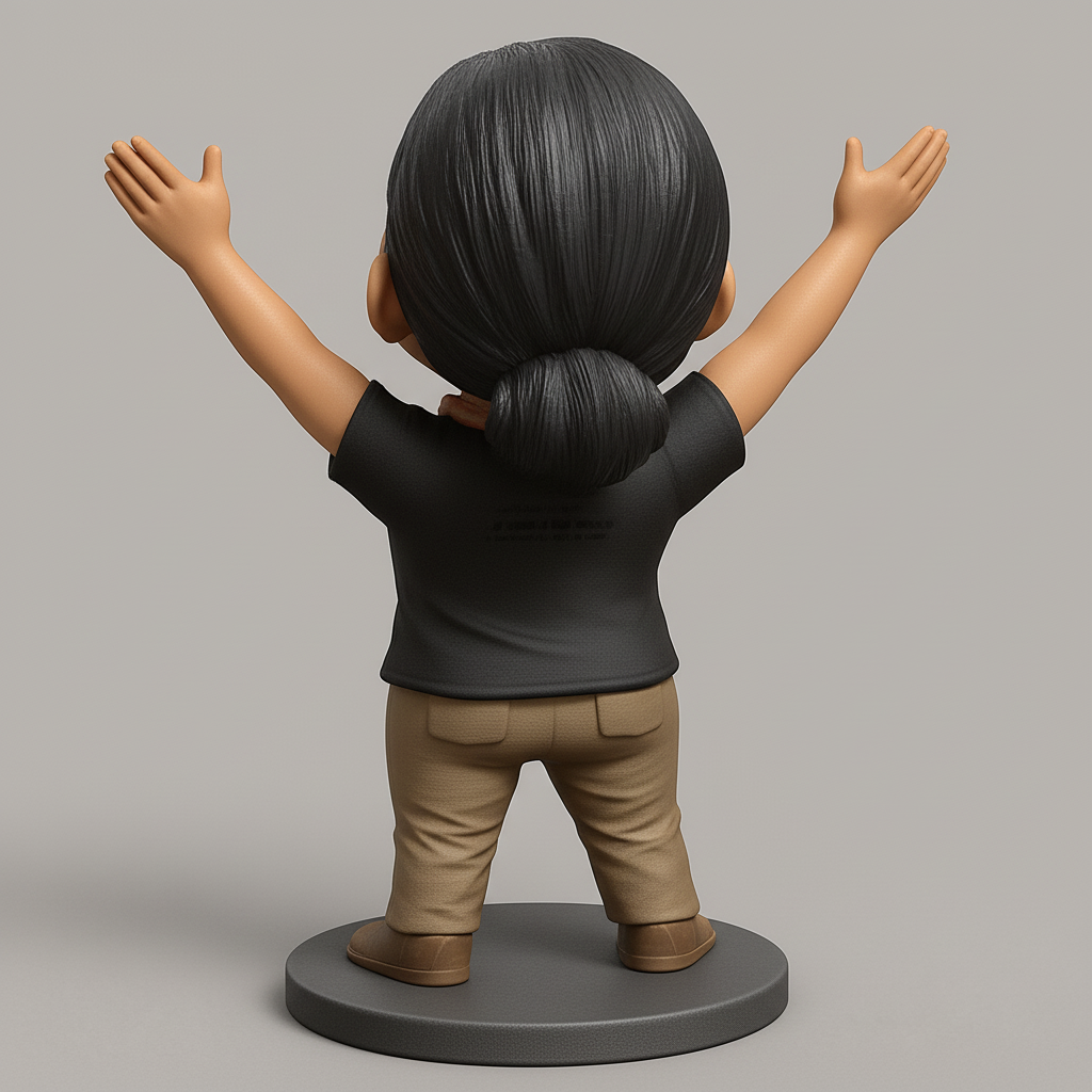 silhouette 3d printer maker-3d portrait printing_Cheerful Figurine with Outstretched Arms